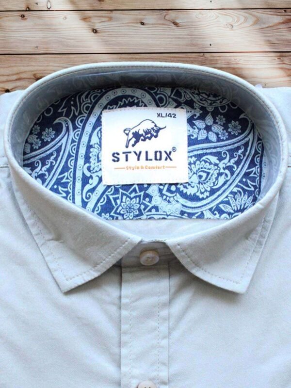 Men's Regular Fit Plain Light Grey Shirt - Image 2