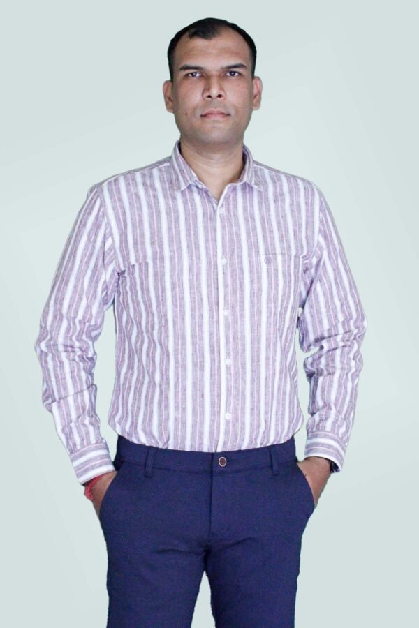 Men's Regular Fit Black Cotton Check Shirt. - Image 2