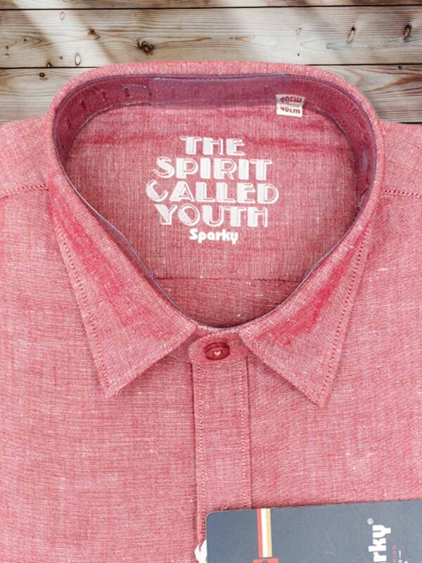 Men's Regular Fit Plain Candy Pink Cotton Shirt. - Image 2