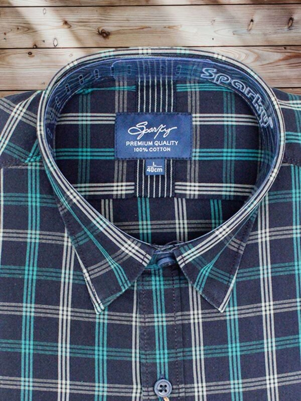 Men's Regular Fit Chinaberry Cotton Checks Shirt. - Image 2