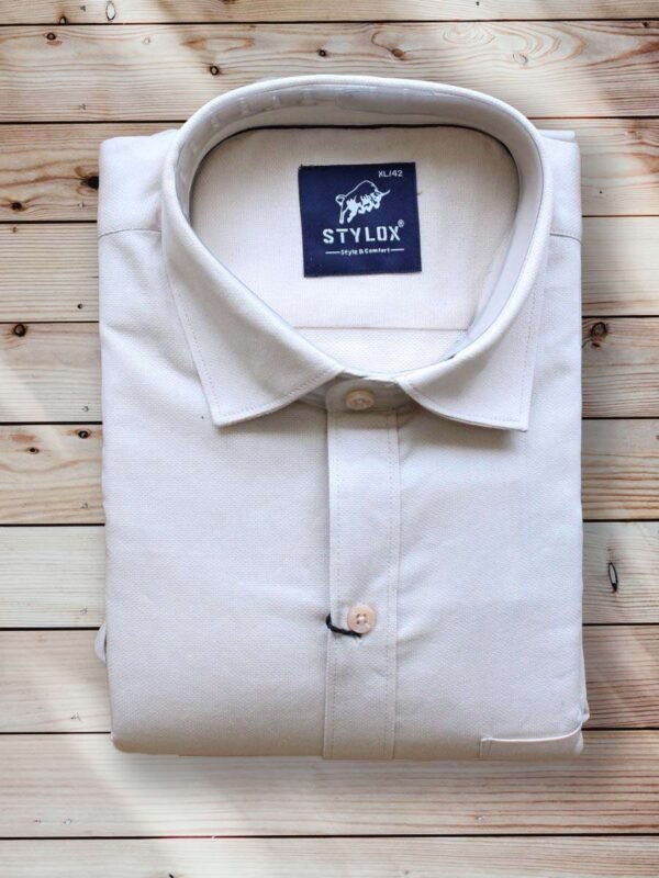 Light Cream Plain Shirt (2)