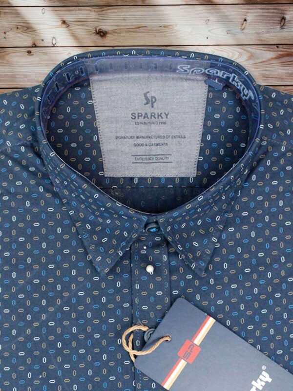 Medium Dark Blue Printed Shirt (2)