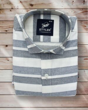 White and Grey Strip Shirt (2)