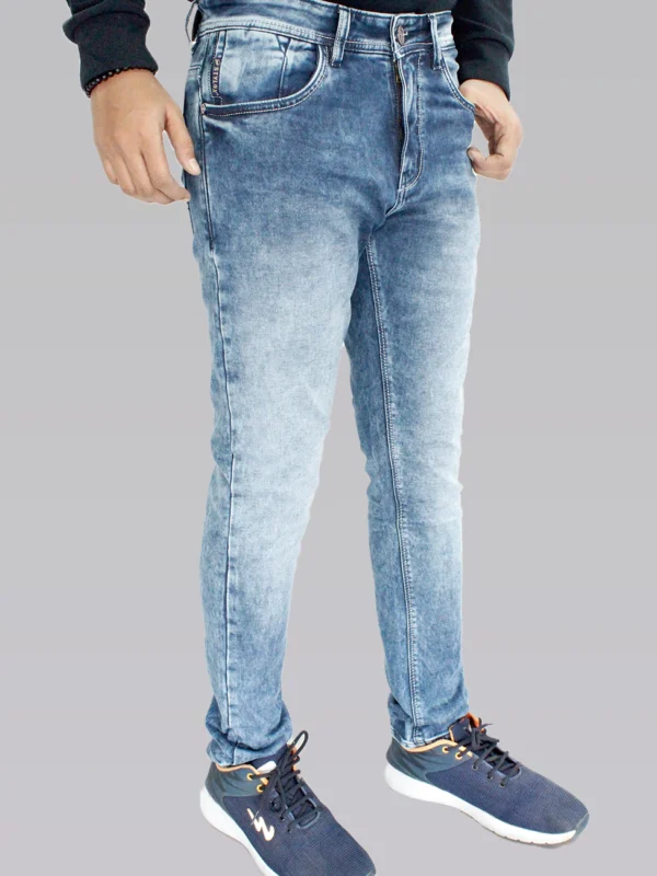 Men's Slim Fit Mid Rise Blue Shaded Jeans. - Image 2
