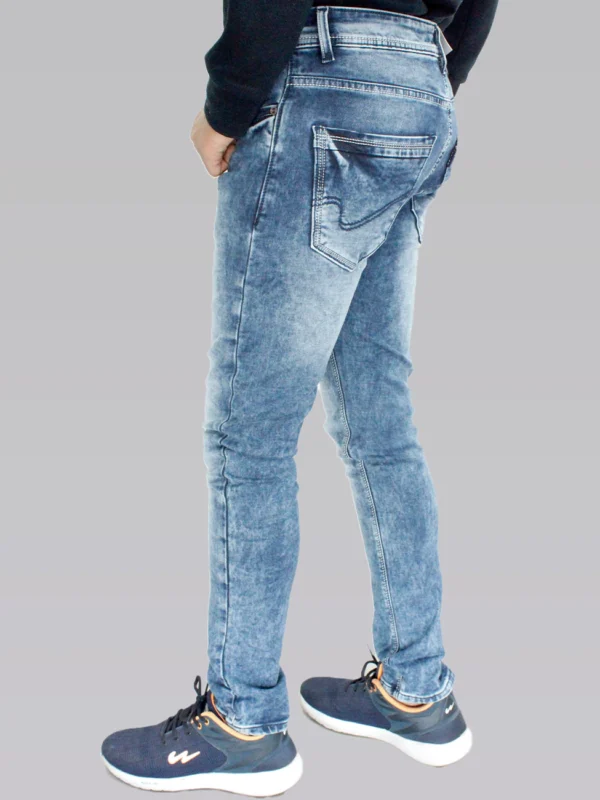 Men's Slim Fit Mid Rise Blue Shaded Jeans. - Image 3
