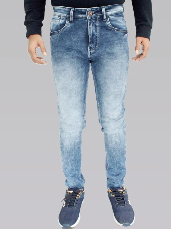 Men's Slim Fit Mid Rise Blue Shaded Jeans. - Image 4