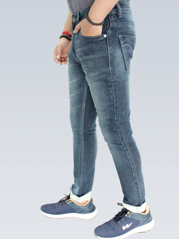 Men's Slim Fit Mid Rise Light Slate Grey Jeans. - Image 2