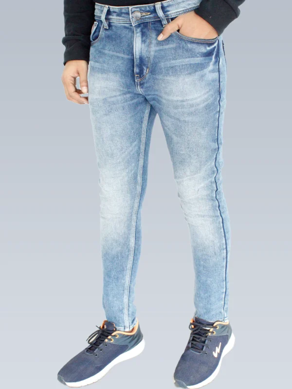 Men's Slim Fit Ankle Length Sky Blue Jeans. - Image 3