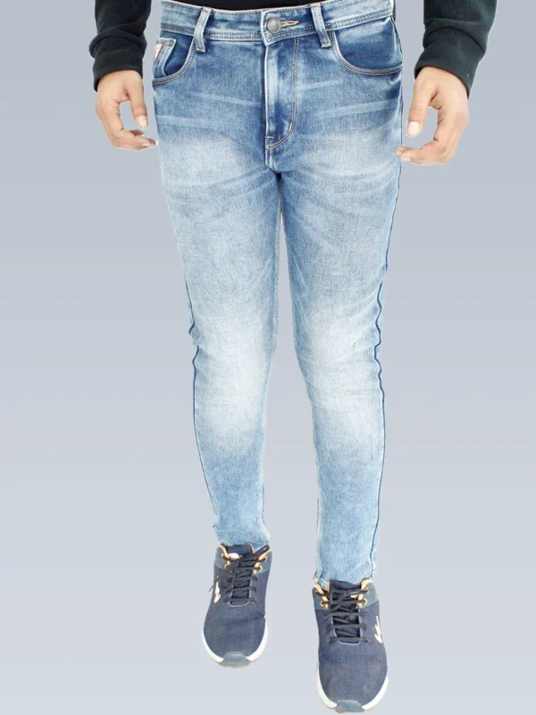 Men's Slim Fit Ankle Length Sky Blue Jeans.