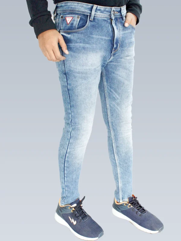 Men's Slim Fit Ankle Length Sky Blue Jeans. - Image 2