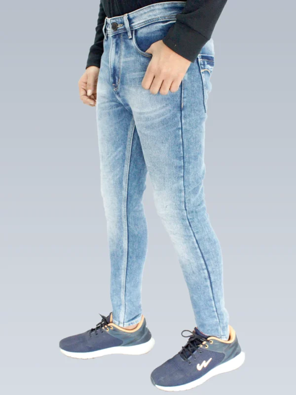 Men's Slim Fit Ankle Length Sky Blue Jeans. - Image 5