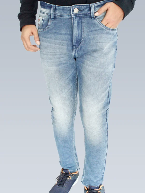 Men's Slim Fit Ankle Length Sky Blue Mid Rise Jeans. - Image 2