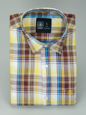 Men's Yellow Plaid Oxford Shirt