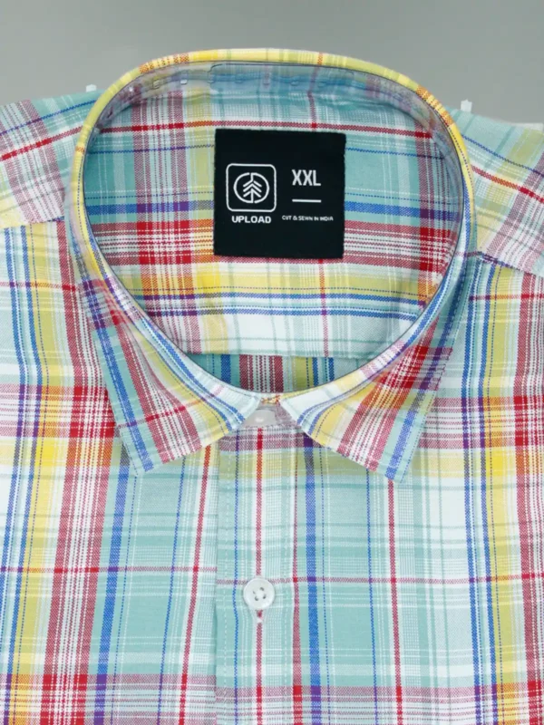 Men's Mint Green/Aqua Plaid Oxford Shirt
