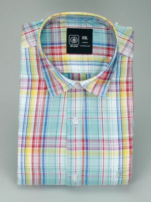 Men's Mint Green/Aqua Plaid Oxford Shirt 2