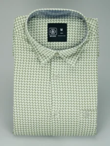 Men's Light Green Geometric Print Shirt
