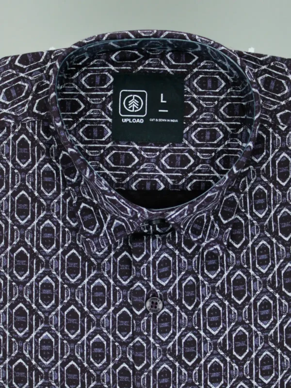 Men's Modern Print Shirt Diamond Lattice Pattern
