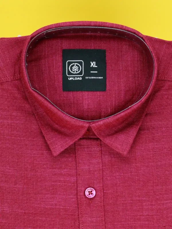 Men’s Maroon Linen Shirt 2