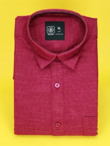 Men’s Maroon Linen Shirt