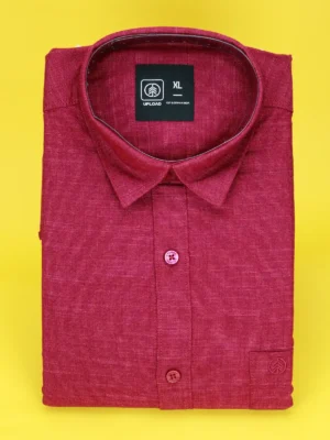 Men’s Maroon Linen Shirt