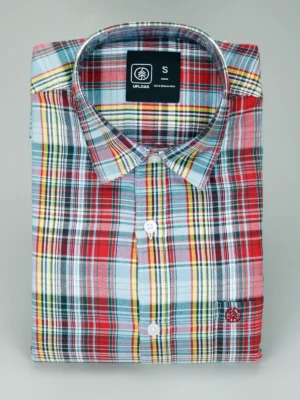 Men's Multi-Color Plaid Check Shirt | Red, Blue & Yellow