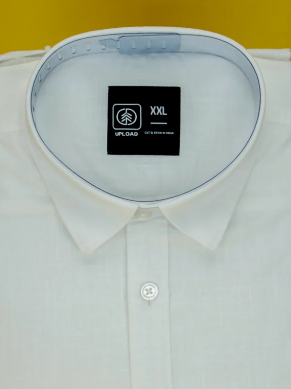 Men's Classic White Linen Shirt Premium Textured Blend (1)