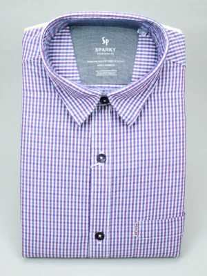 Men's Red & Teal Blue Plaid Checked Shirt | Cotton Blend