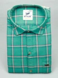 Men’s Bright Green Plaid Casual Shirt | Pink & Navy Check