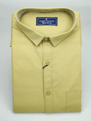 Men's Solid Khaki Casual Shirt | Versatile Cotton Blend