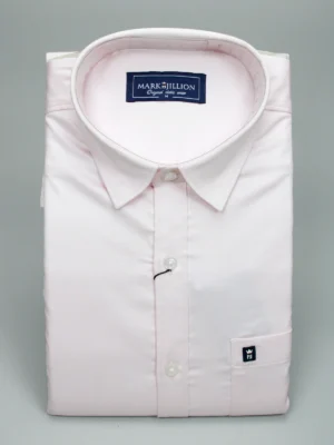 Men's Light Pink Satin Finish Formal Shirt | Solid Elegant Wear